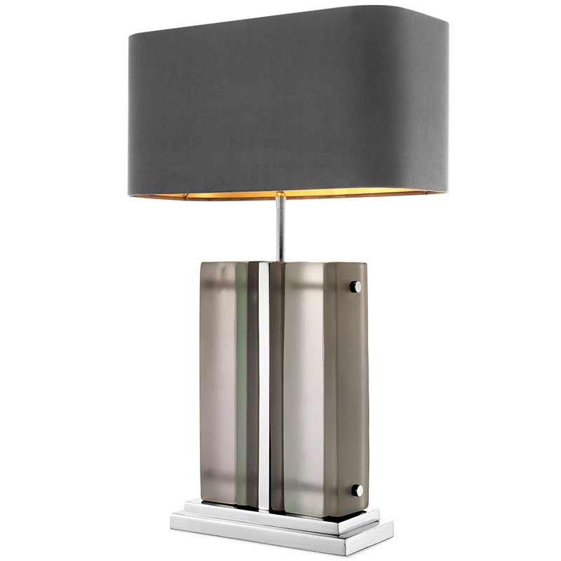 Настольная лампа Eichholtz Table Lamp Solana Nickel Серый Никель Стекло Смок Настольная лампа Eichholtz Table Lamp Solana Nickel Серый Никель Стекло Смок в Грозном | Loft Concept
