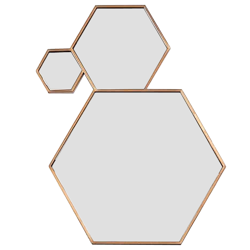 Зеркало Hexagons Mirror Бронза Зеркало Hexagons Mirror Бронза в Грозном | Loft Concept