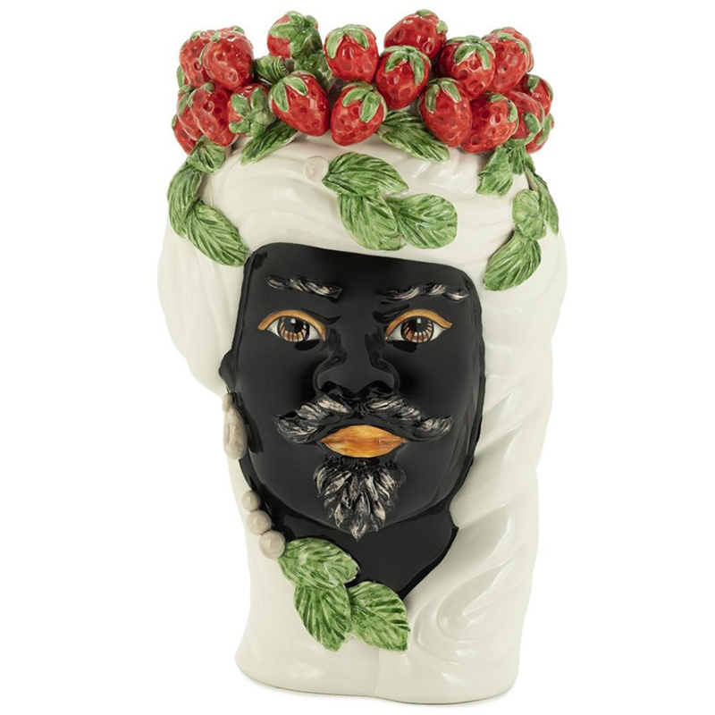 Ваза Vase Strawberries Head Man White Мульти Белый Красный Зеленый Черный Ваза Vase Strawberries Head Man White Мульти Белый Красный Зеленый Черный в Грозном | Loft Concept