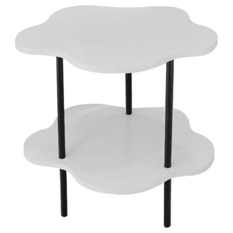 Приставной стол Luc Curved Side Table Белый Черный Приставной стол Luc Curved Side Table Белый Черный в Грозном | Loft Concept