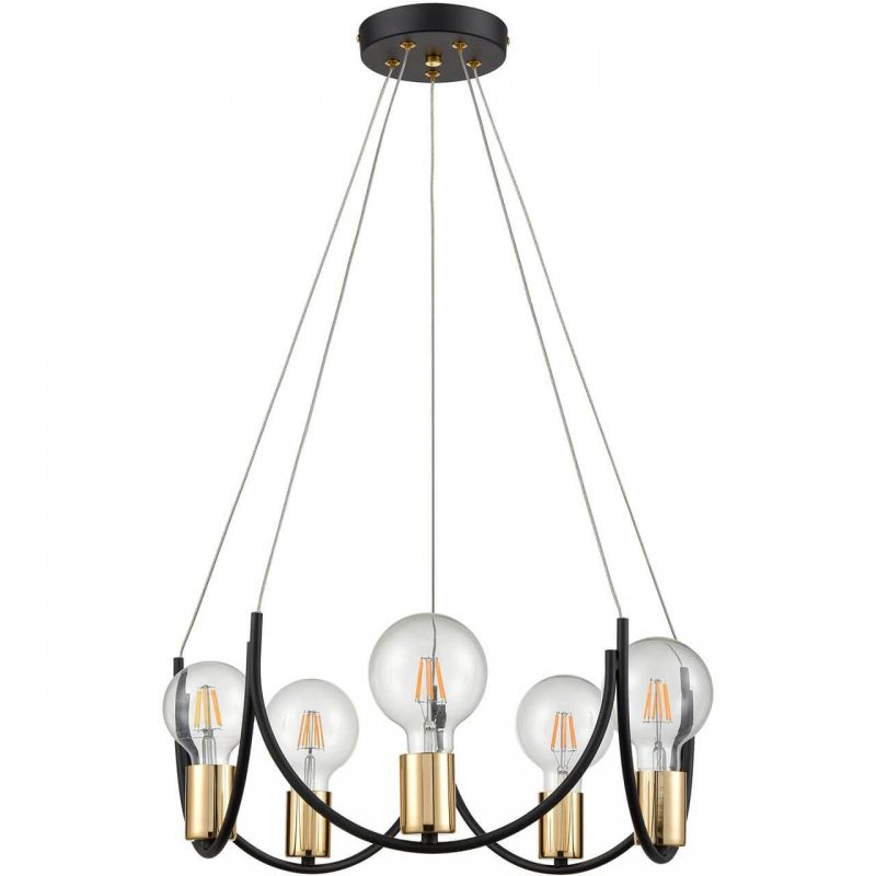 Люстра Supro Chandelier Черный Глянцевое золото Люстра Supro Chandelier Черный Глянцевое золото в Грозном | Loft Concept