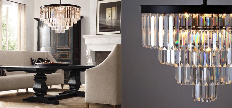 Люстра RH 1920s Odeon Clear Glass Fringe Chandelier - 80, 110 Люстра RH 1920s Odeon Clear Glass Fringe Chandelier - 80, 110 - Loft-Concept в Грозном