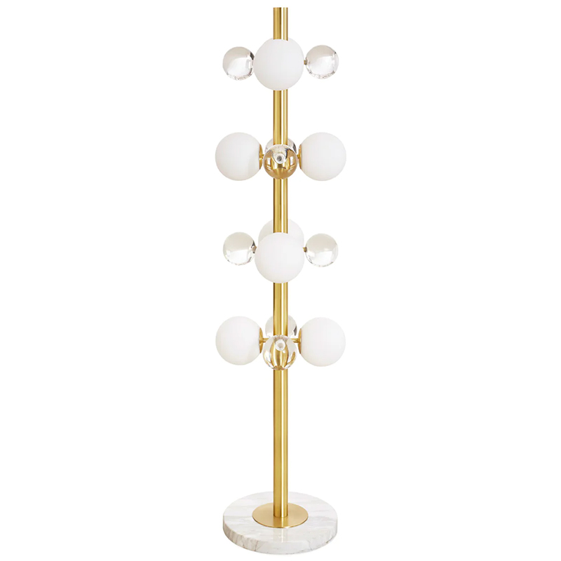 Торшер GLOBO FLOOR LAMP-BRASS Jonathan Adler Золотой Прозрачное Стекло Белый Торшер GLOBO FLOOR LAMP-BRASS Jonathan Adler Золотой Прозрачное Стекло Белый в Грозном | Loft Concept