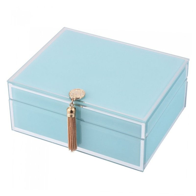 Шкатулка Glass Light Blue Box Светло-голубой Шкатулка Glass Light Blue Box Светло-голубой в Грозном | Loft Concept