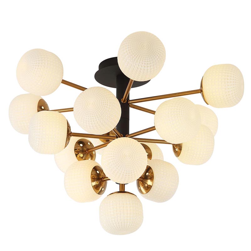 Потолочный светильник Barrett Ceiling Lamp white Белый Латунь Потолочный светильник Barrett Ceiling Lamp white Белый Латунь в Грозном | Loft Concept