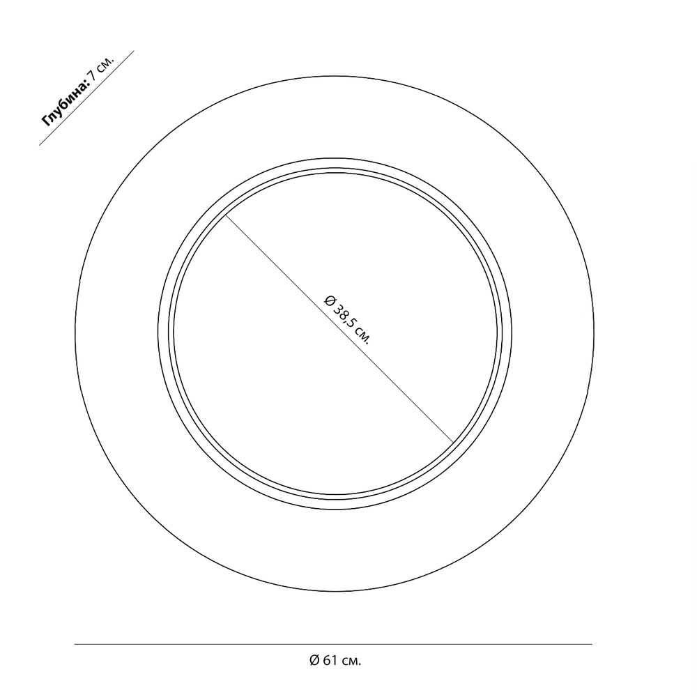 Чёрное настенное зеркало с золотым кантом Porunalia в Грозном