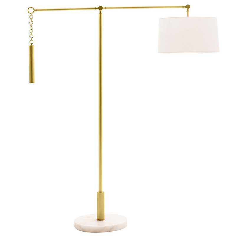 Торшер Arteriors NEWARK FLOOR LAMP Латунь Белый в Грозном | Loft Concept 