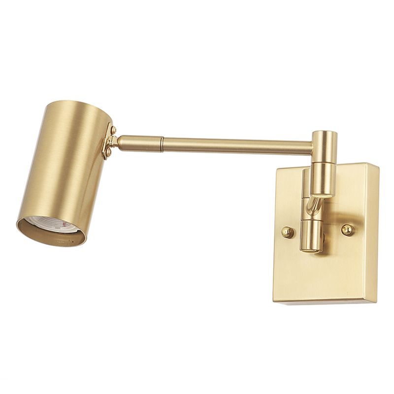 Бра с цилиндрическим плафоном и поворотным механизмом Trumpet Wall Lamp Латунь Черный Бра с цилиндрическим плафоном и поворотным механизмом Trumpet Wall Lamp Латунь Черный в Грозном | Loft Concept
