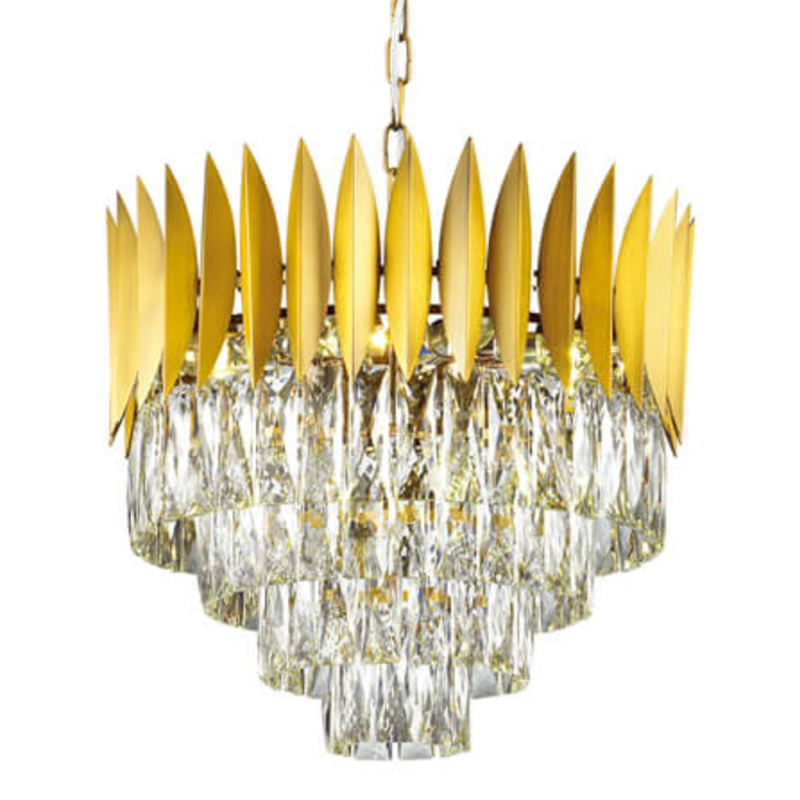 Люстра KEBO KING CHANDELIER four cascades D 45 Латунь Прозрачное Стекло Люстра KEBO KING CHANDELIER four cascades D 45 Латунь Прозрачное Стекло в Грозном | Loft Concept
