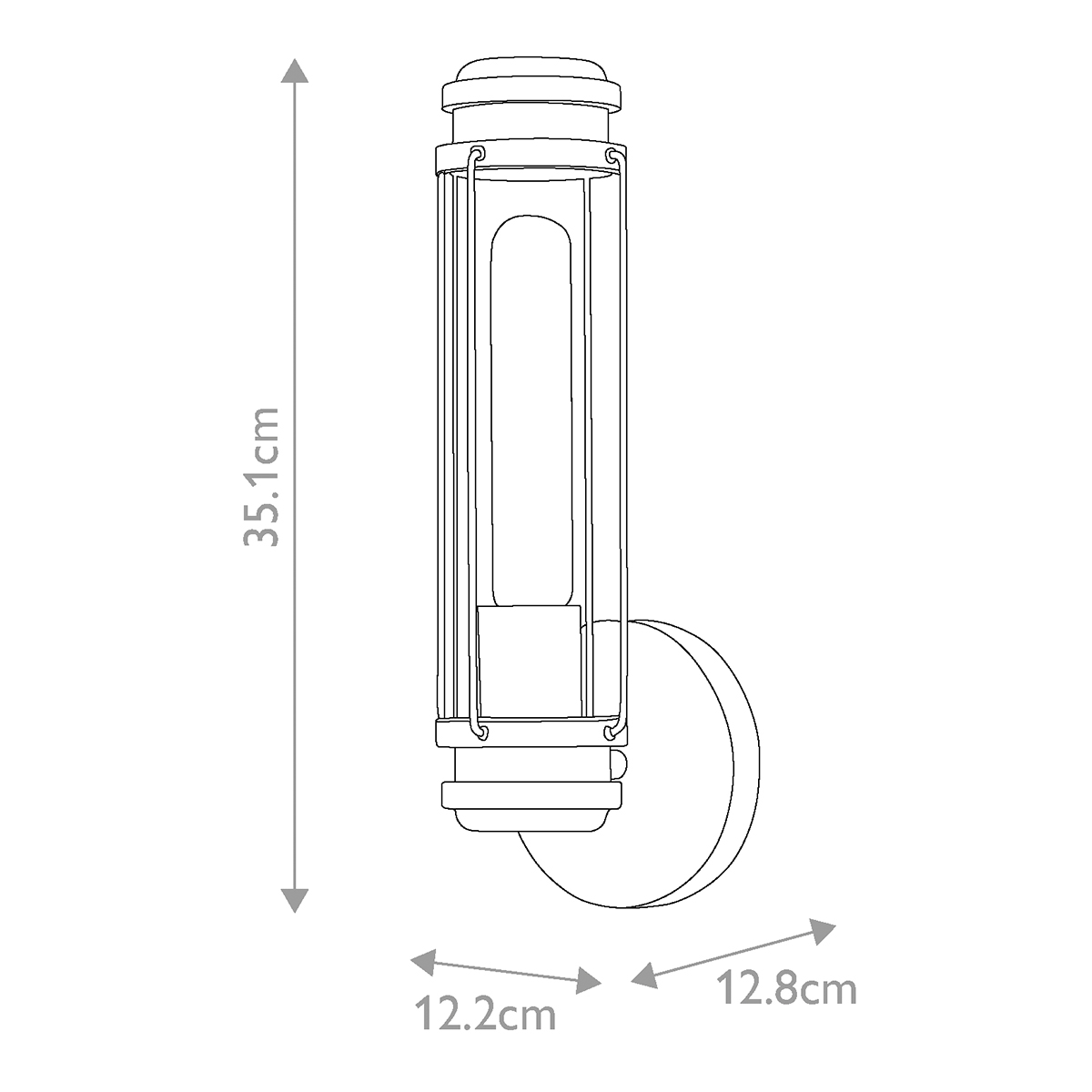 Бра для ванных комнат с прозрачным цилиндрическим плафоном на круглом основании Hinkley в Грозном