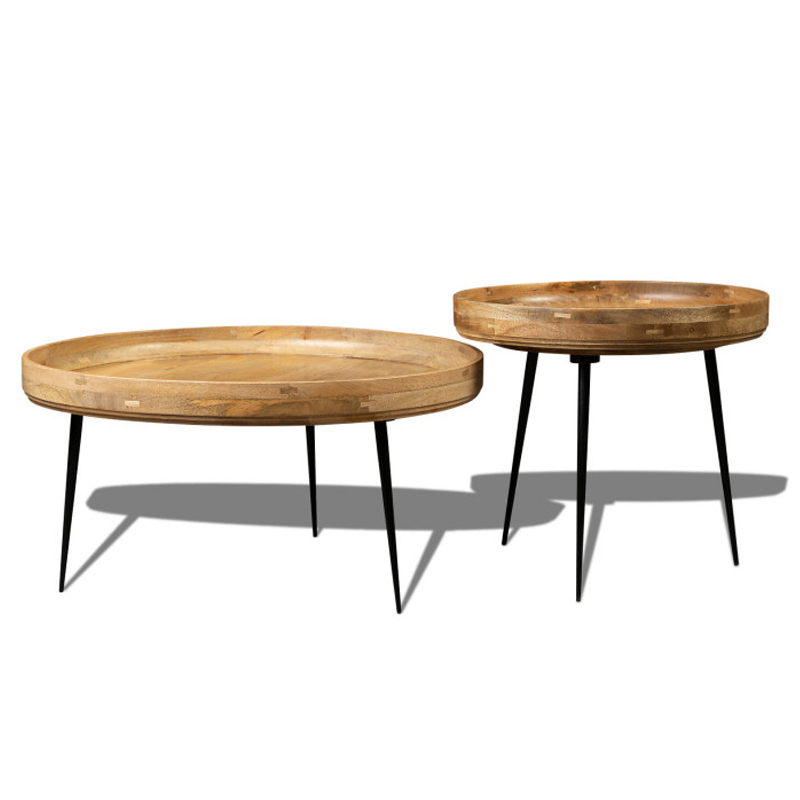 Комплект кофейных столов Davidson Table Бежевый Коричневый Черный Комплект кофейных столов Davidson Table Бежевый Коричневый Черный в Грозном | Loft Concept