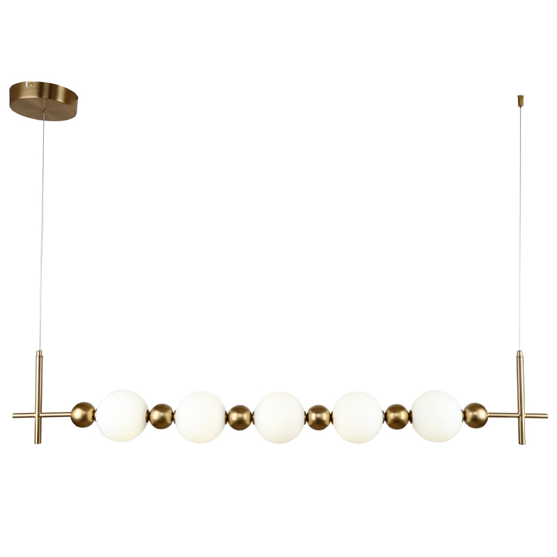 Линейная люстра PEARLS SUSPENSION Белый Латунь Линейная люстра PEARLS SUSPENSION Белый Латунь в Грозном | Loft Concept