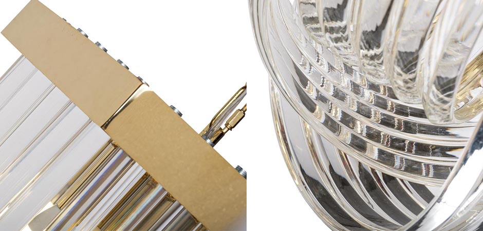 Люстра Retro FROZEN GLASS gold 4 lamp Люстра Retro FROZEN GLASS gold 4 lamp - Loft-Concept в Грозном
