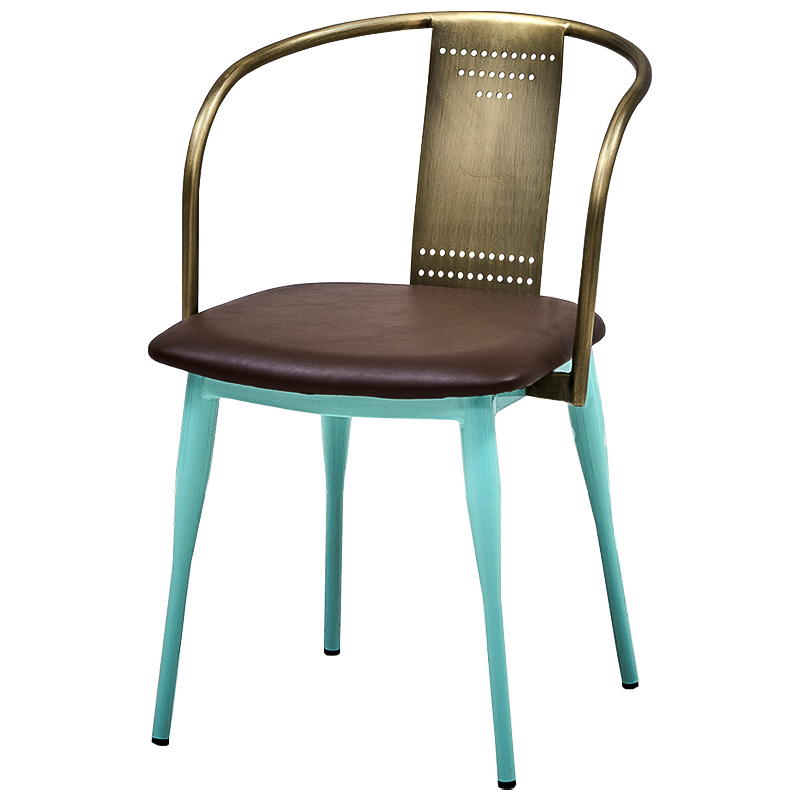 Стул Roban Loft Stool Бирюзовый Бронза Коричневый Стул Roban Loft Stool Бирюзовый Бронза Коричневый в Грозном | Loft Concept