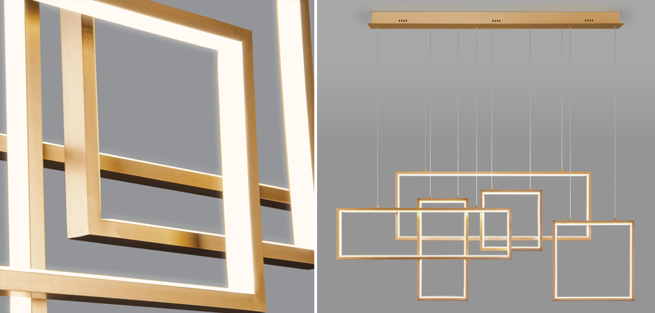 Люстра Rectangle Geometry Chandelier Gold 5 Люстра Rectangle Geometry Chandelier Gold 5 - Loft-Concept в Грозном