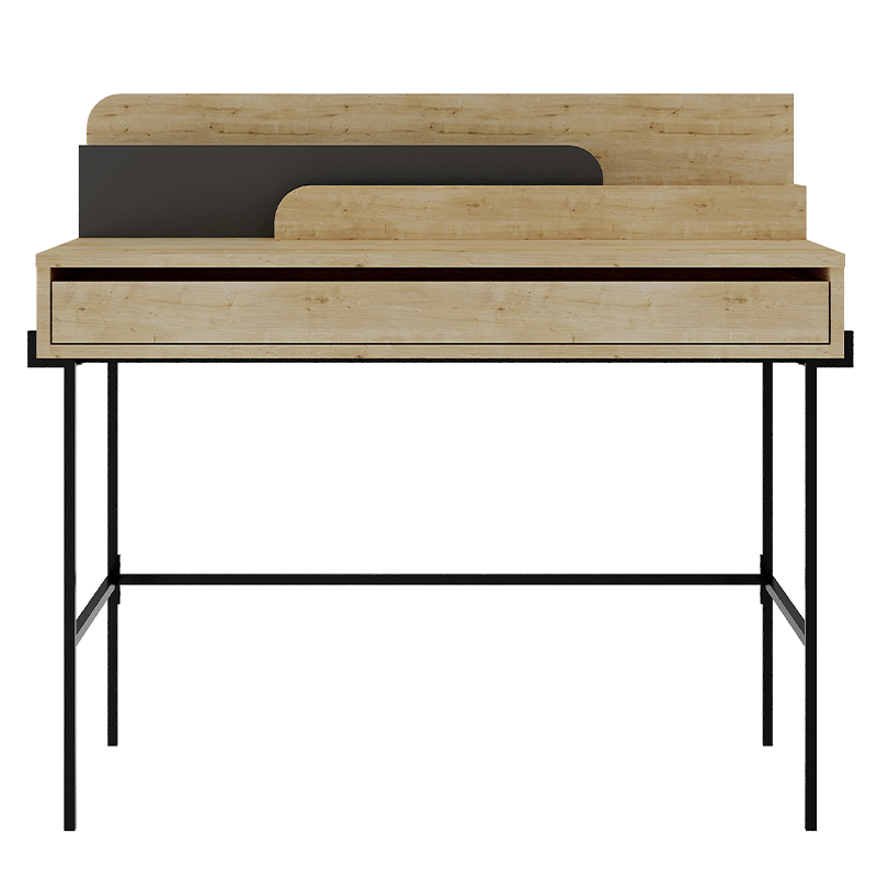 Стол письменный с выдвижным ящиком цвета древесины LEILA WORKING TABLE OAK ANTHRACITE Древесина Черный Серый Стол письменный с выдвижным ящиком цвета древесины LEILA WORKING TABLE OAK ANTHRACITE Древесина Черный Серый в Грозном | Loft Concept