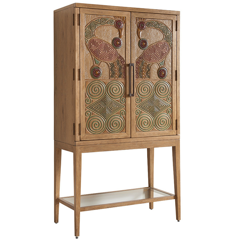 Шкаф CAMEROON BAR CABINET Коричневый Зеленый Красный Прозрачный Шкаф CAMEROON BAR CABINET Коричневый Зеленый Красный Прозрачный в Грозном | Loft Concept