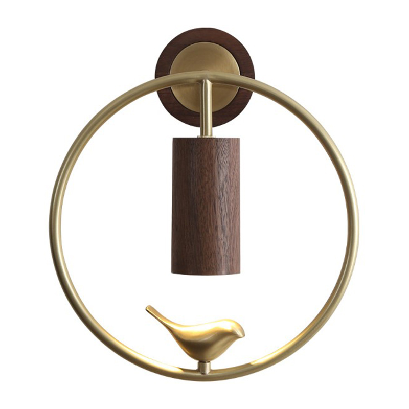Бра деревянное с птичкой Manu Wall Lamp Золотой Орех Бра деревянное с птичкой Manu Wall Lamp Золотой Орех в Грозном | Loft Concept