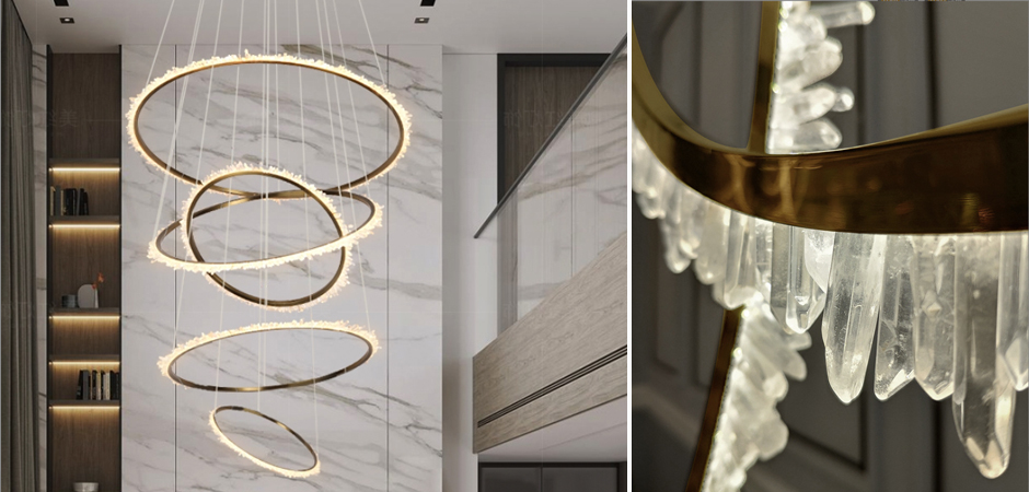 Люстра для высокого потолка Большие Кольца с кристаллами chandelier Large Rings Crystals Люстра для высокого потолка Большие Кольца с кристаллами chandelier Large Rings Crystals - Loft-Concept в Грозном