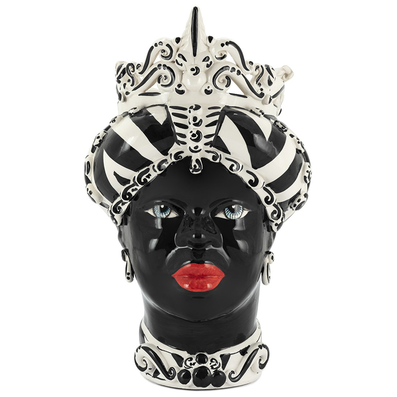 Ваза VASE MORO LADY MEDIUM Черно-белый Ваза VASE MORO LADY MEDIUM Черно-белый в Грозном | Loft Concept