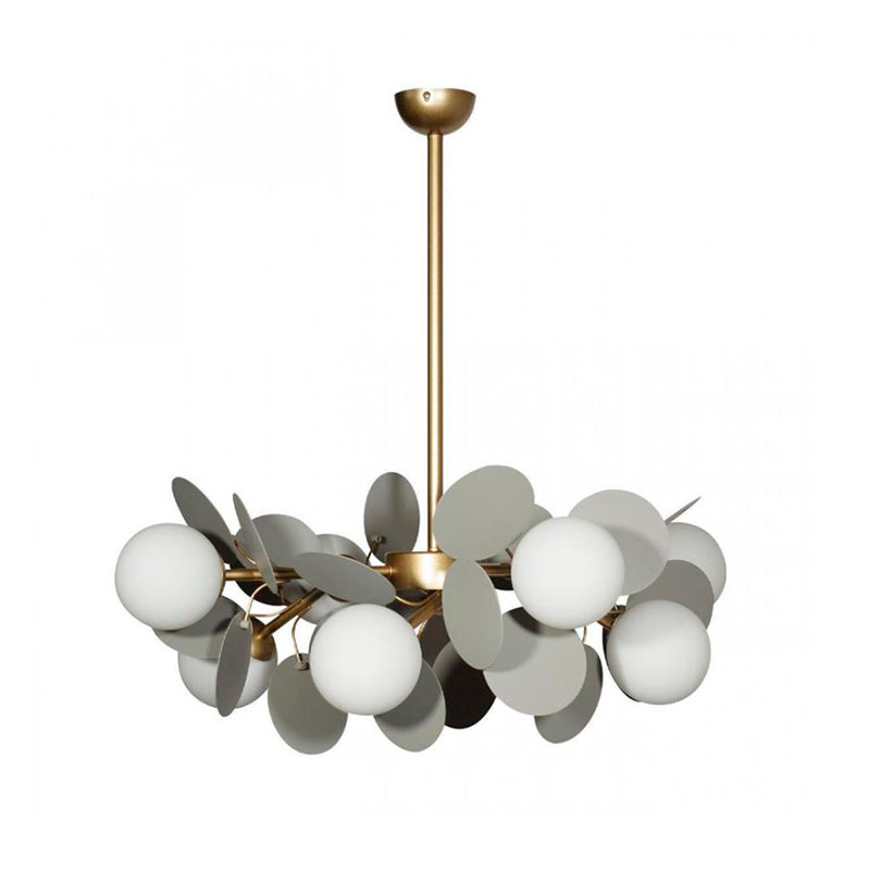 Люстра MATISSE Chandelier Gray 8 ламп Серый Золотой Белый Люстра MATISSE Chandelier Gray 8 ламп Серый Золотой Белый в Грозном | Loft Concept