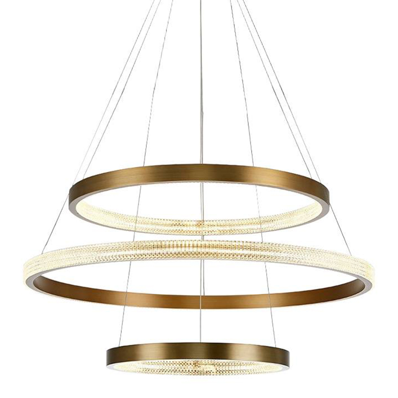 Люстра композиция из трех колец Trio Round Horizontal Rings Brass Chandelier Латунь Прозрачный Люстра композиция из трех колец Trio Round Horizontal Rings Brass Chandelier Латунь Прозрачный в Грозном | Loft Concept