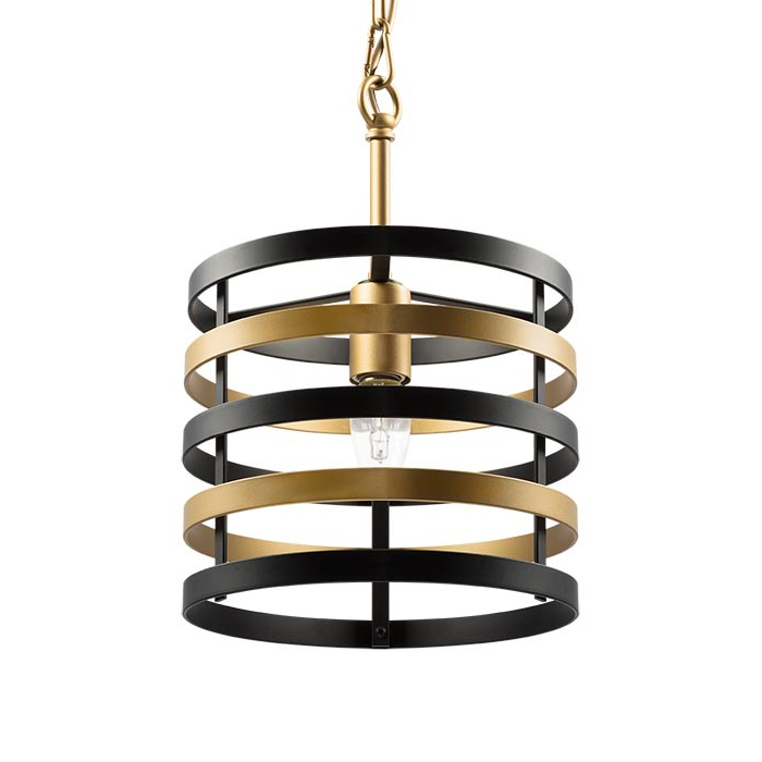 Подвесной светильник Gold Stripes Chandelier Черный Золотой Подвесной светильник Gold Stripes Chandelier Черный Золотой в Грозном | Loft Concept