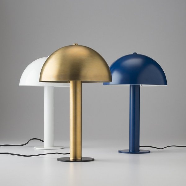 Настольная лампа Sidnie Lamp Латунь Белый Синий Настольная лампа Sidnie Lamp Латунь Белый Синий в Грозном | Loft Concept