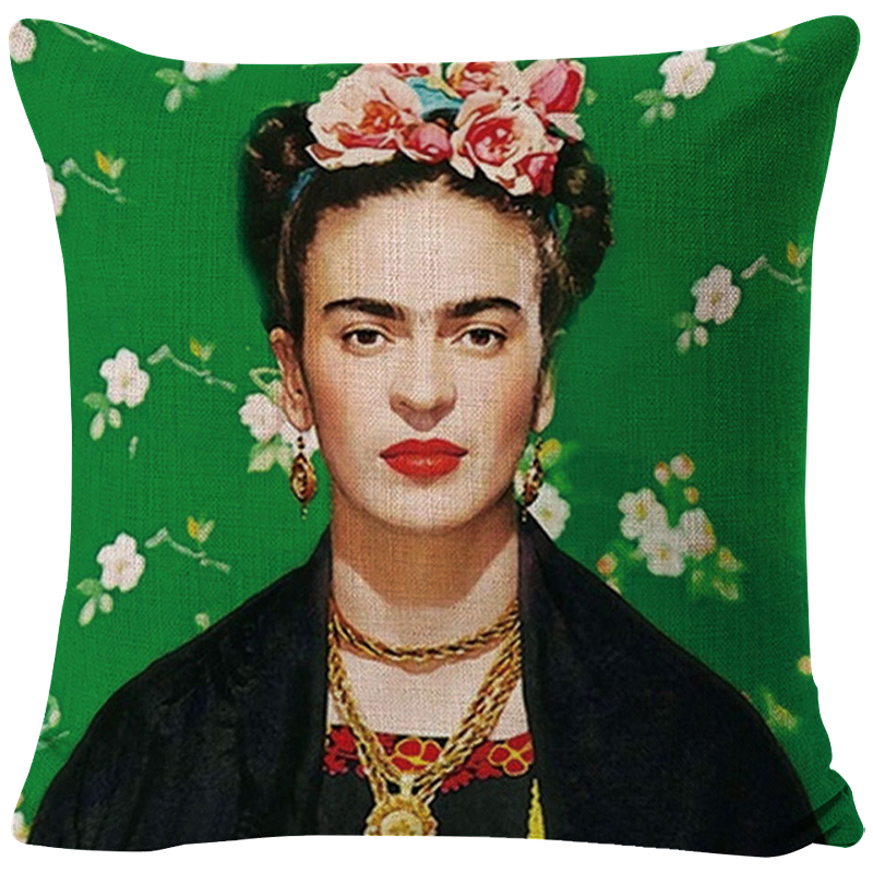 Декоративная подушка Frida Kahlo 8 Зеленый Мульти Декоративная подушка Frida Kahlo 8 Зеленый Мульти в Грозном | Loft Concept