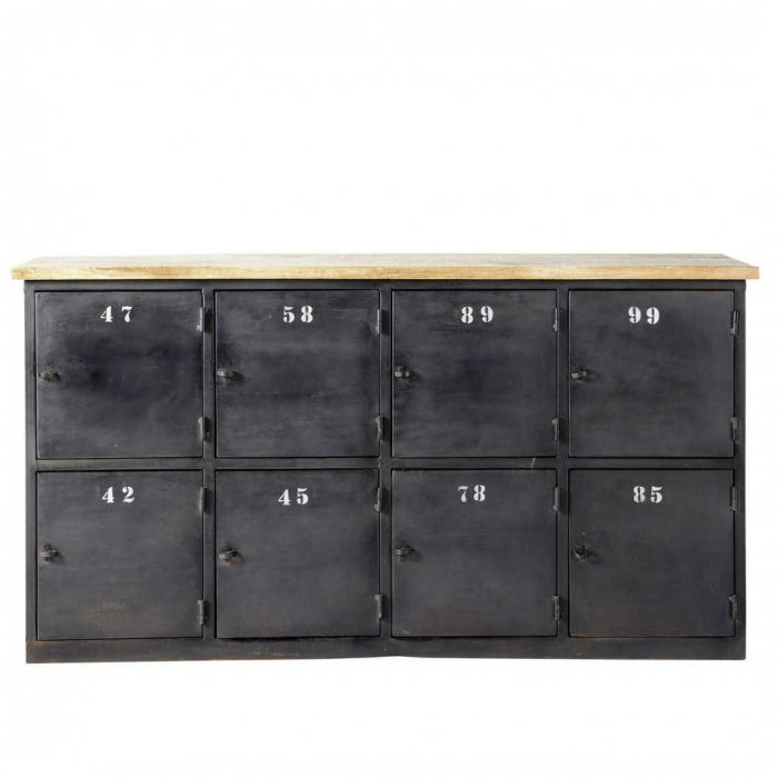 Комод в стиле Лофт с 8-ю дверцами Industrial Rust Eight Chest Черный Комод в стиле Лофт с 8-ю дверцами Industrial Rust Eight Chest Черный в Грозном | Loft Concept