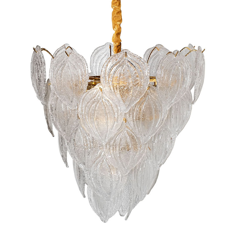 Люстра Textured Glass Chandelier Petal 10 Глянцевое золото Люстра Textured Glass Chandelier Petal 10 Глянцевое золото в Грозном | Loft Concept