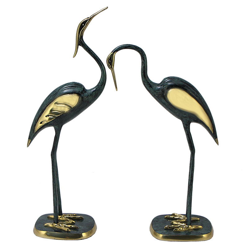 Статуэтка бронзовая пара Журавли синие Bronze Birds Бронза Синий Статуэтка бронзовая пара Журавли синие Bronze Birds Бронза Синий в Грозном | Loft Concept