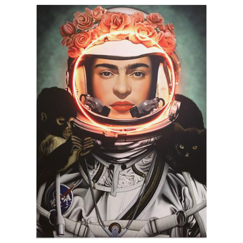 Неоновый постер Фрида Кало в Скафандре Space Girl Frida Мульти в Грозном | Loft Concept 
