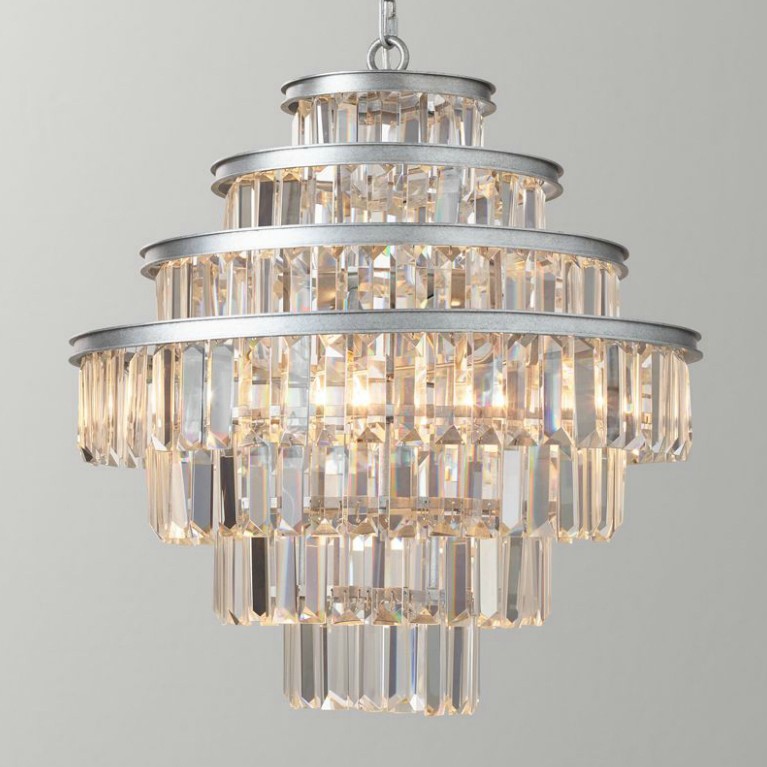 Люстра Alaine Crystal Large Pendant Silver Серебряный Прозрачное Стекло Люстра Alaine Crystal Large Pendant Silver Серебряный Прозрачное Стекло в Грозном | Loft Concept