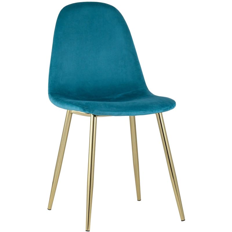 Стул Archie Chair Велюр Аквамарин Золотые ножки Голубой Золотой Стул Archie Chair Велюр Аквамарин Золотые ножки Голубой Золотой в Грозном | Loft Concept