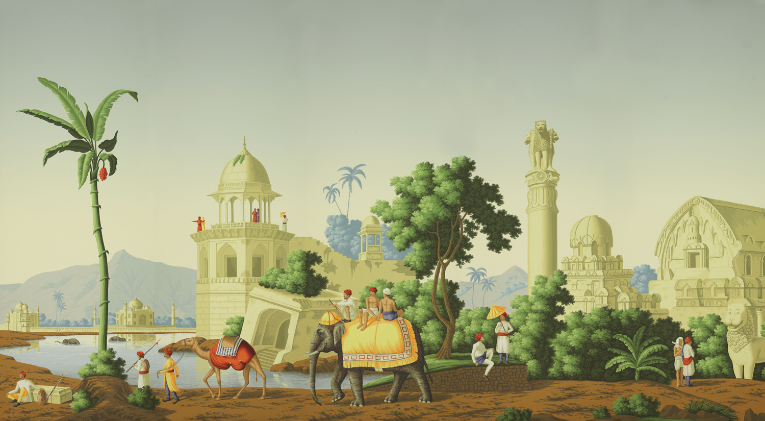 Обои ручная роспись Early Views of India Eden on scenic paper Обои ручная роспись Early Views of India Eden on scenic paper - постер Loft-Concept в Грозном