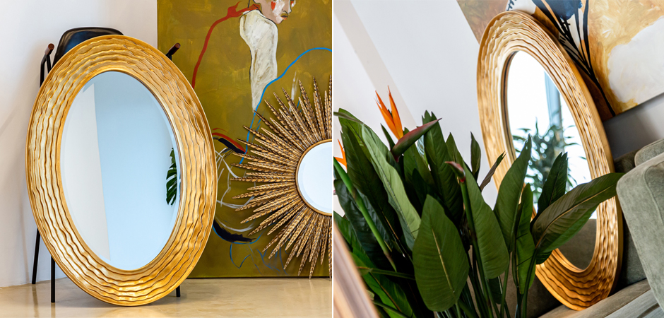 Зеркало Golden Waves Oval Mirror - Loft-Concept в Грозном