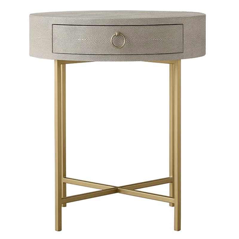 Gaston Stingray Round Gray Side Table Приставной стол серый скат Золотой Серый Gaston Stingray Round Gray Side Table Приставной стол серый скат Золотой Серый в Грозном | Loft Concept