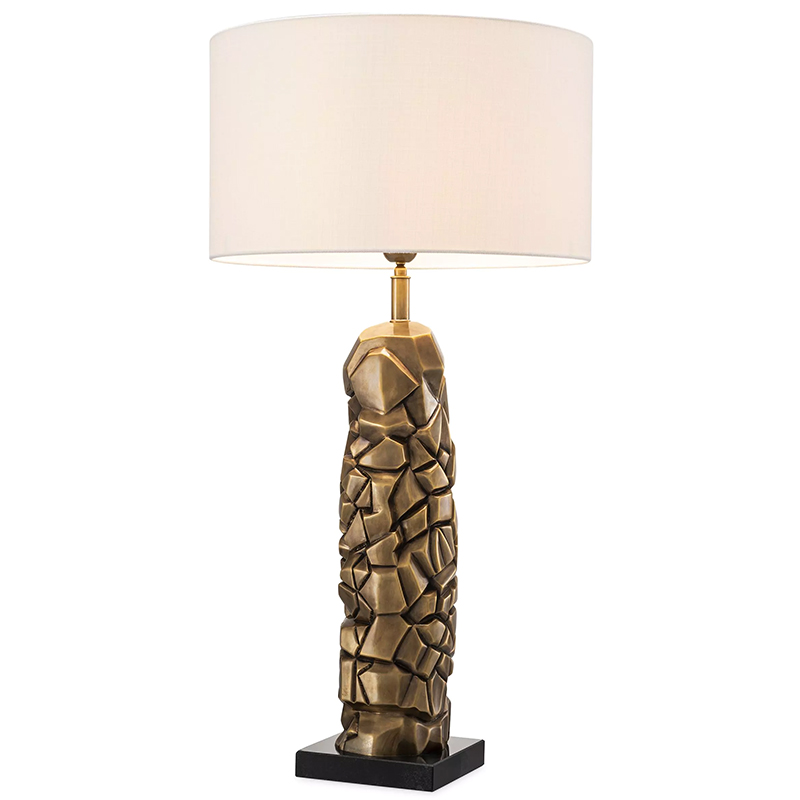 Настольная лампа Eichholtz Table Lamp The Rock Латунь Черный Белый Настольная лампа Eichholtz Table Lamp The Rock Латунь Черный Белый в Грозном | Loft Concept