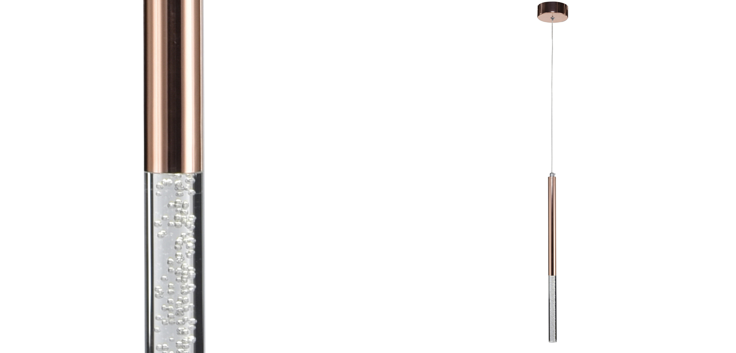 Подвесной светильник Trumpet tube boiling pink gold - фото