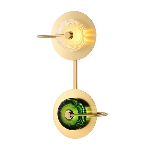 Бра Green Disk Double Зеленый Латунь Прозрачное Стекло Бра Green Disk Double Зеленый Латунь Прозрачное Стекло в Грозном | Loft Concept