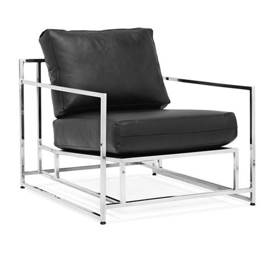 Кресло Black Calfskin Armchair Черный Кресло Black Calfskin Armchair Черный в Грозном | Loft Concept