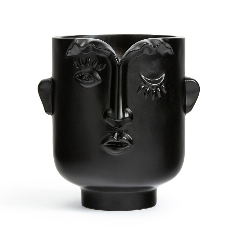 Ваза Black Head Vase Глянцевый черный Ваза Black Head Vase Глянцевый черный в Грозном | Loft Concept