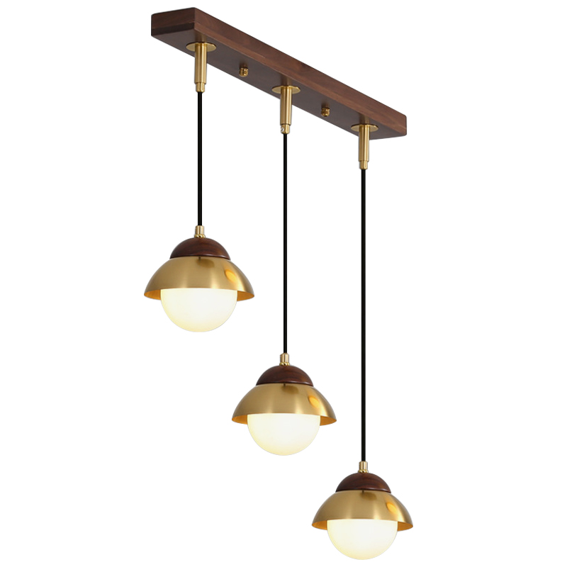 Линейный светильник Roch Linear Pendant Wooden Eco Light Белый Коричневый Латунь Линейный светильник Roch Linear Pendant Wooden Eco Light Белый Коричневый Латунь в Грозном | Loft Concept