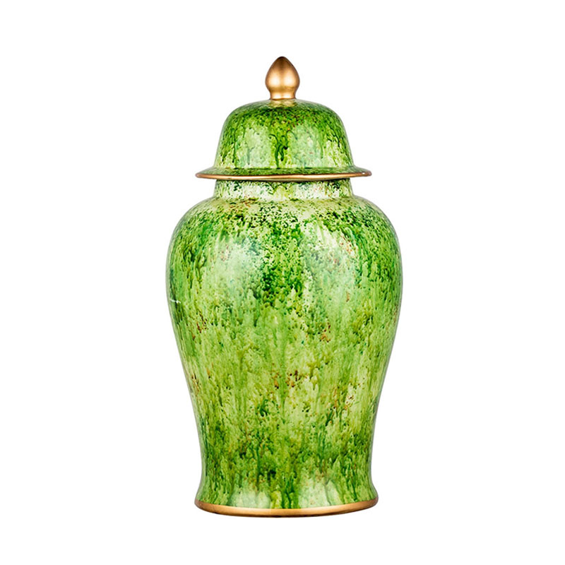 Ваза Vase Gold Edging 24 Зеленый Золотой Ваза Vase Gold Edging 24 Зеленый Золотой в Грозном | Loft Concept