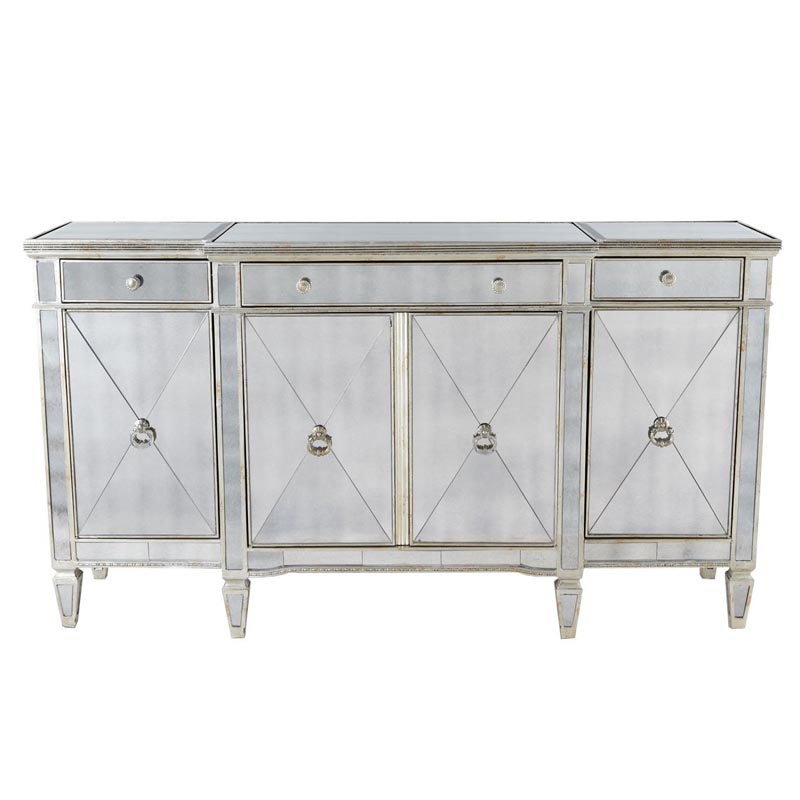 Комод зеркальный Celso Mirrored Chest of drawers 3 ящика и 4 дверцы Зеркало Комод зеркальный Celso Mirrored Chest of drawers 3 ящика и 4 дверцы Зеркало в Грозном | Loft Concept