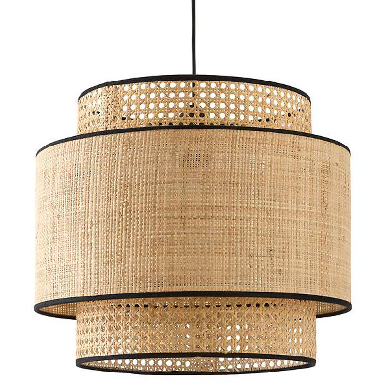 Подвесной светильник Ottar Dual Wicker beige black Бежевый Черный Подвесной светильник Ottar Dual Wicker beige black Бежевый Черный в Грозном | Loft Concept