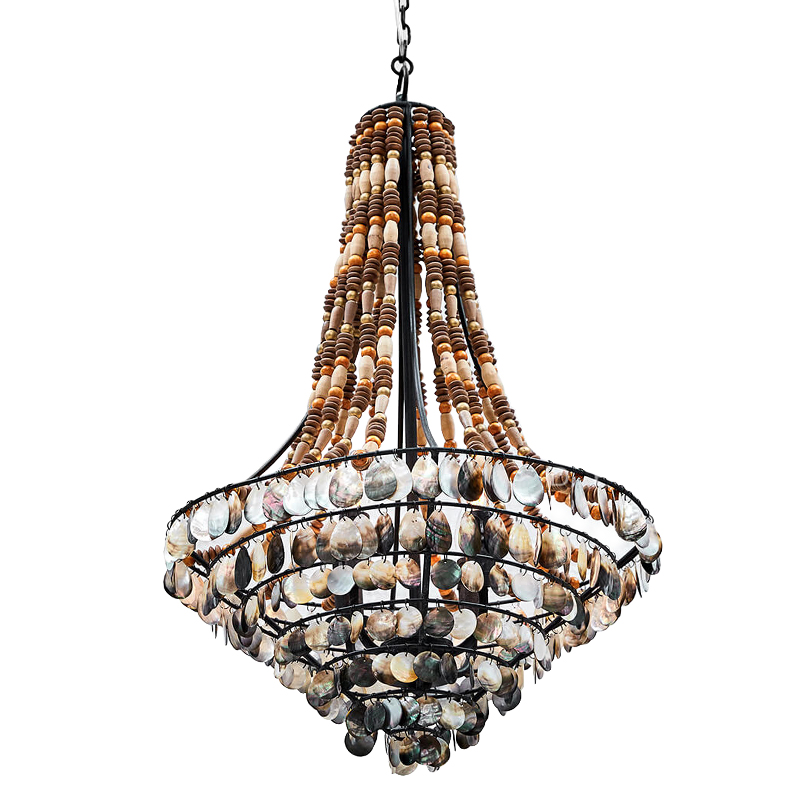 Люстра Murty Nacre Chandelier Черный Бежевый Коричневый Перламутровый Люстра Murty Nacre Chandelier Черный Бежевый Коричневый Перламутровый в Грозном | Loft Concept