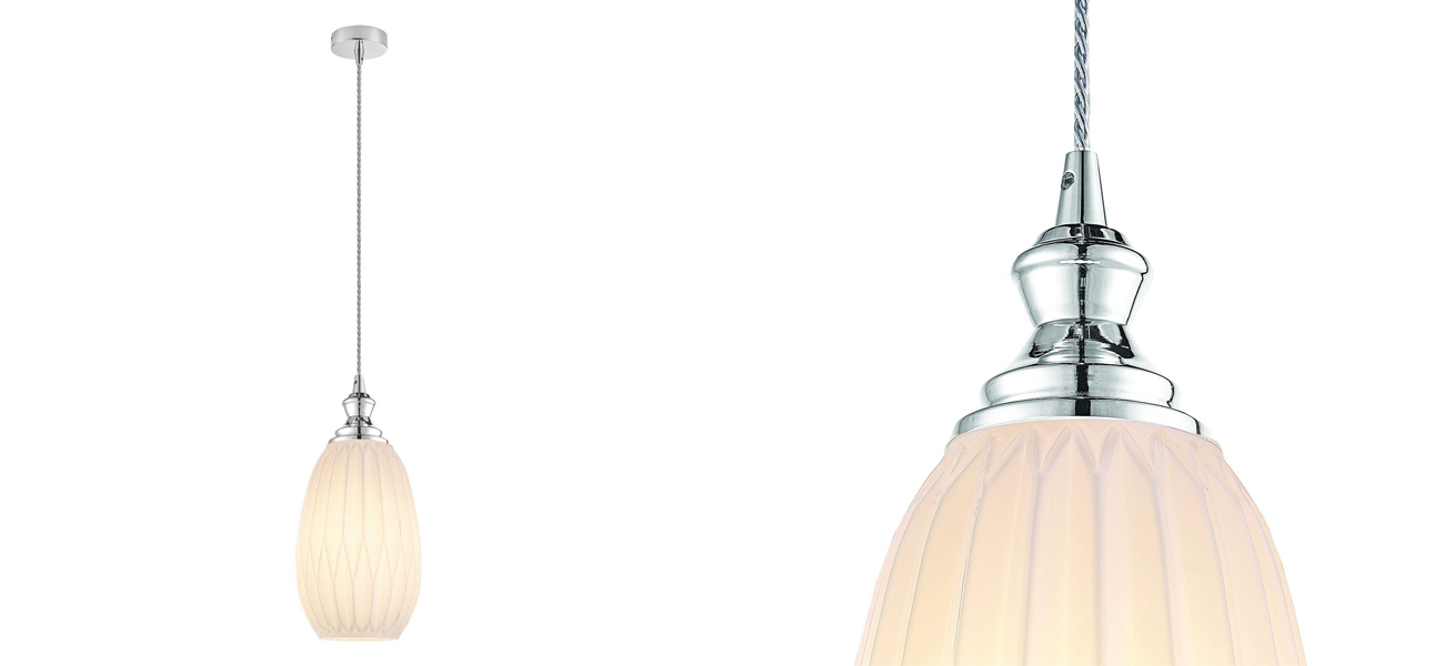 Подвесной светильник с рельефным белым плафоном Eustoma 15 см - фото