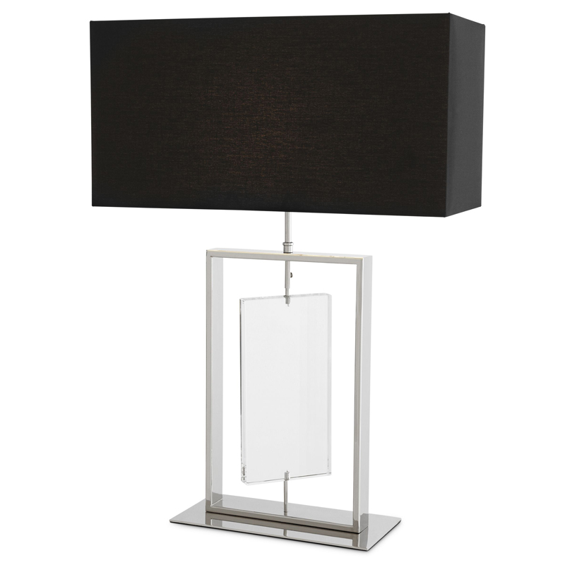 Настольная лампа Eichholtz Table Lamp Forum Никель Черный Прозрачный Настольная лампа Eichholtz Table Lamp Forum Никель Черный Прозрачный в Грозном | Loft Concept